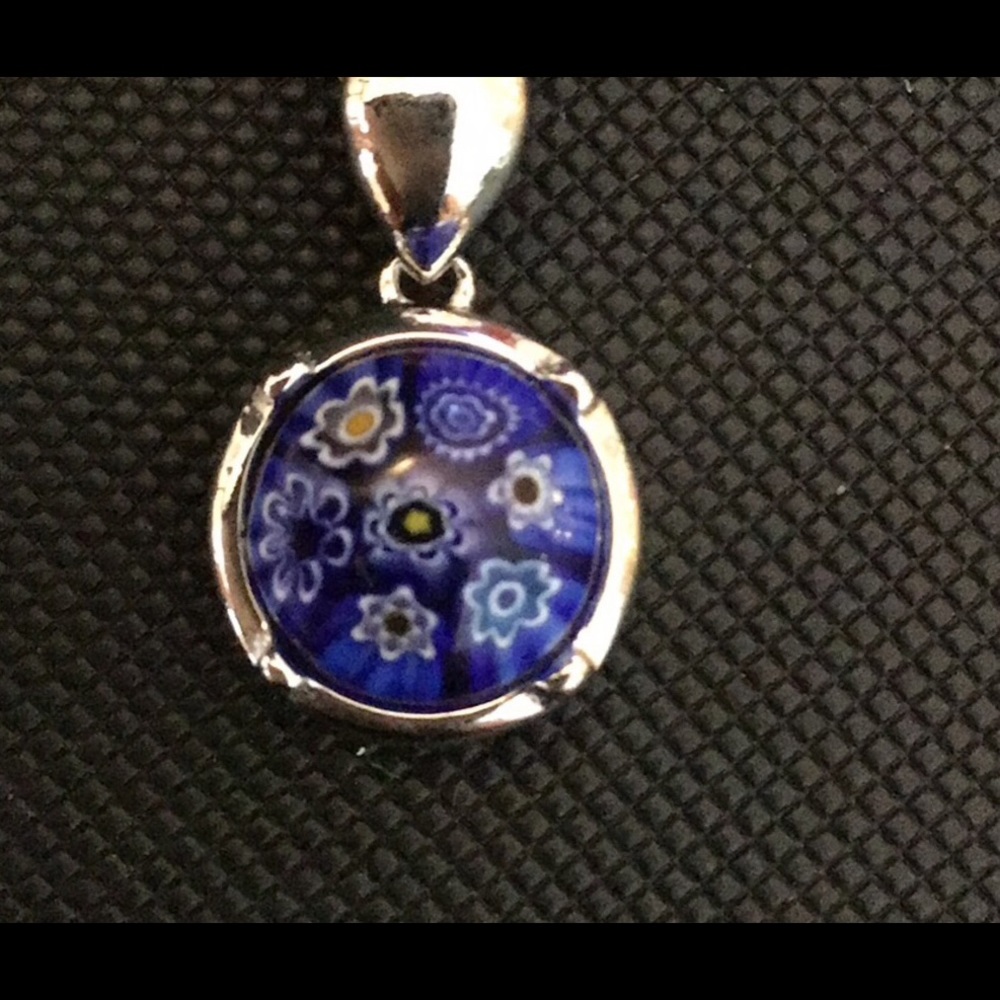 🆕Murano Millefiori Italian glass silver pendant. - Picture 4 of 10